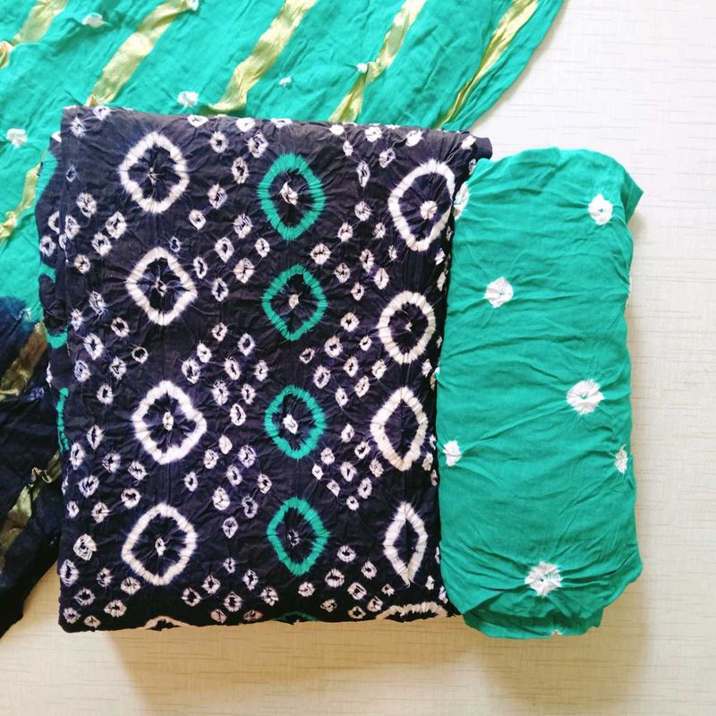 Beautiful Bandhani Unstitched Suit For Women