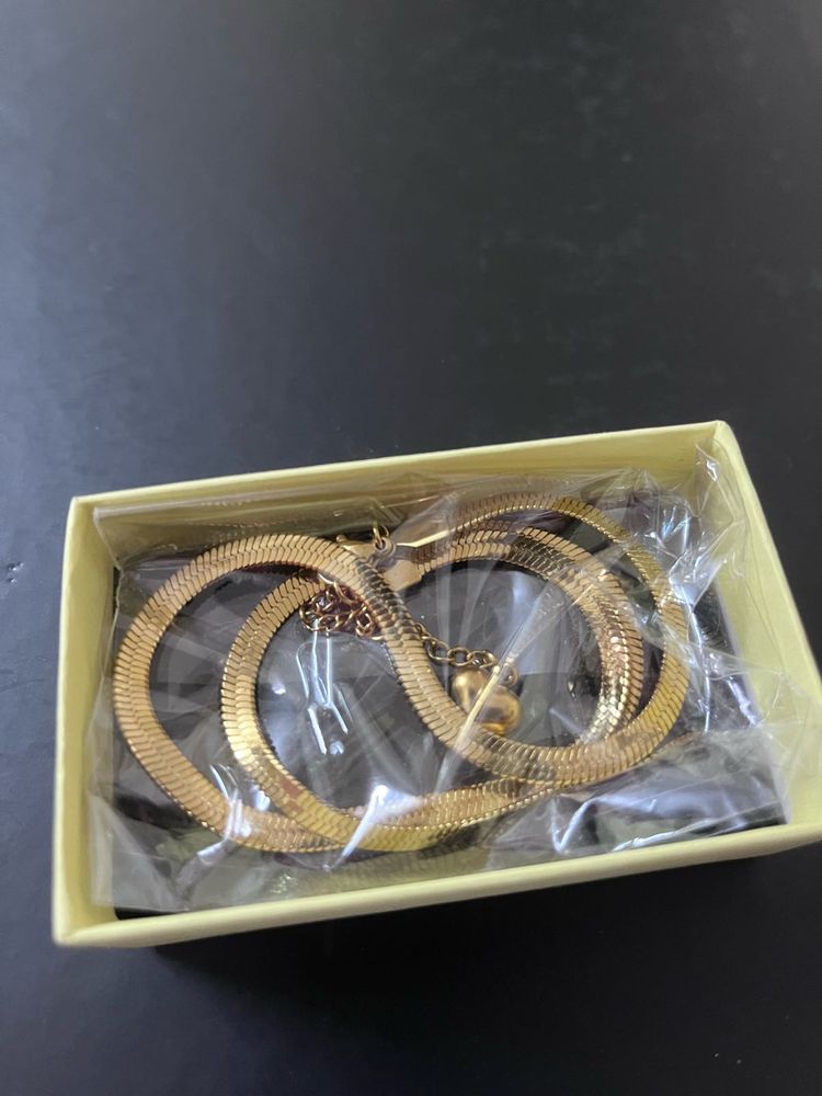 ANTI TARNISH Gold Tone Snake Chain Necklace