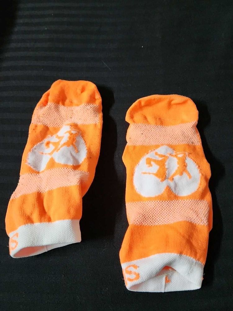 Orange &amp; White Patterned Socks