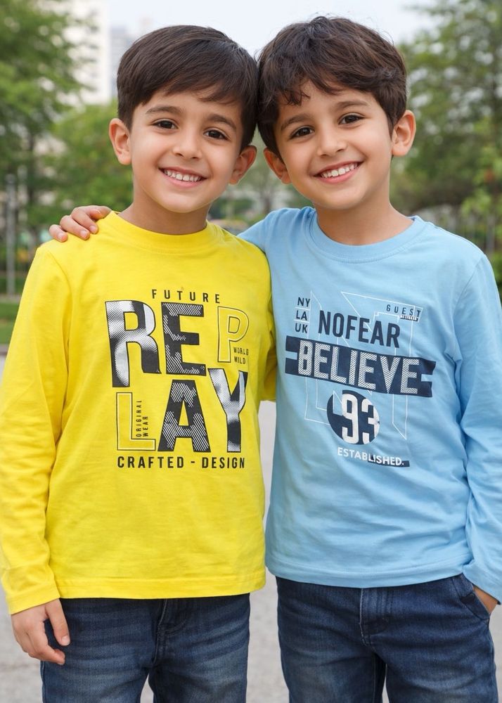 Long Sleeve Graphic Tees (Set of 2)