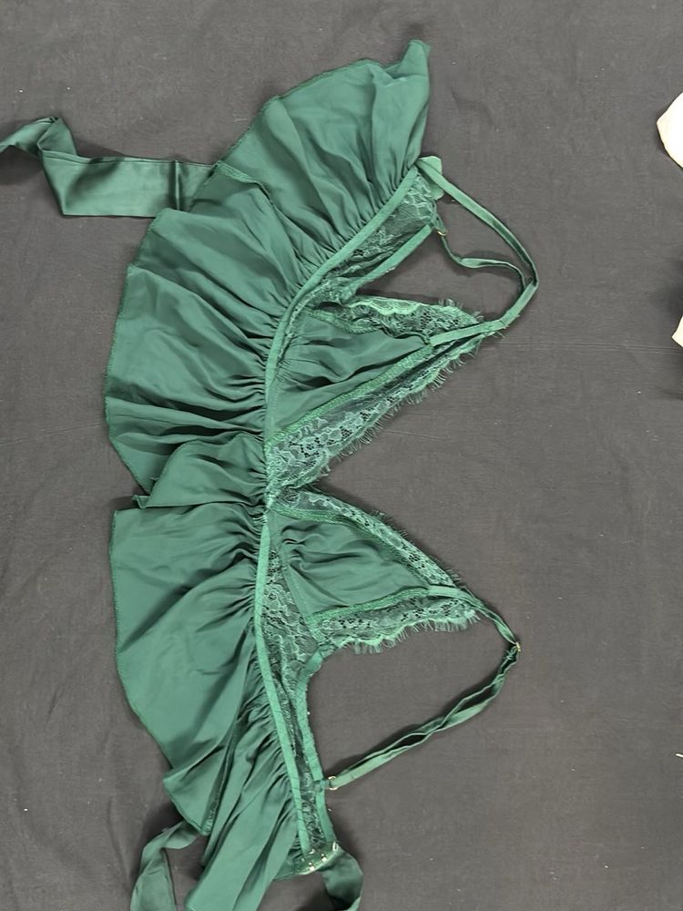Green Lace Lingerie Set