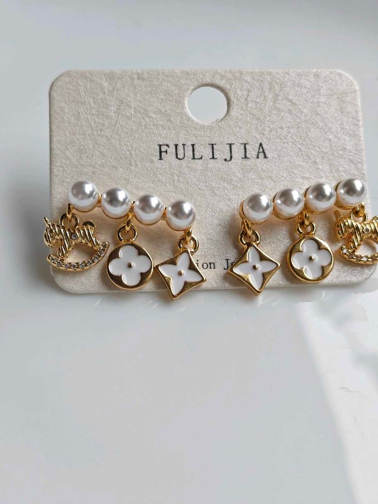 Charming Pearl &amp; Charm Dangle Earrings