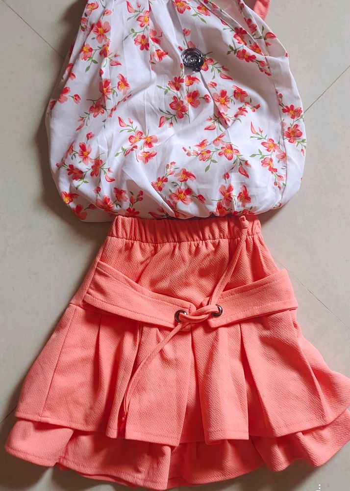 Girls Cotton Blend Skirt.