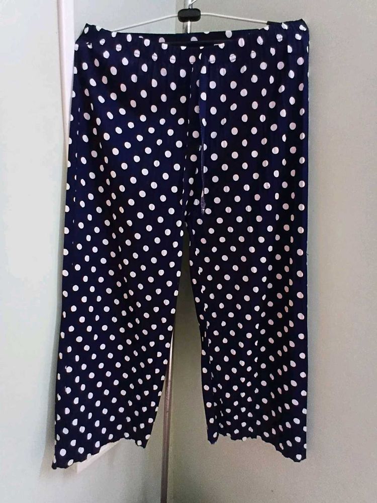 Navy Blue Polka Dot PLAZO PANTS