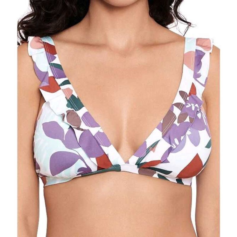 Floral Ruffle Bikini Top