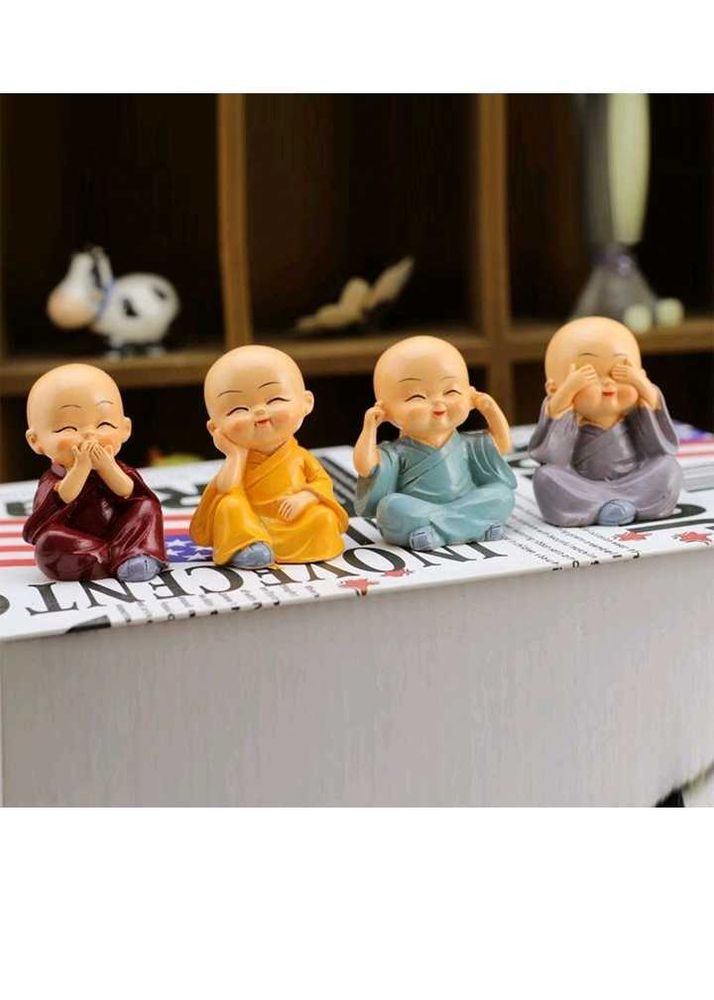 Set of 4 Super Cute Monk Figurines