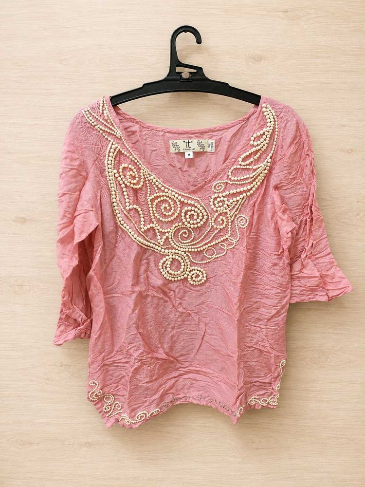 desi y2k pearl silk top