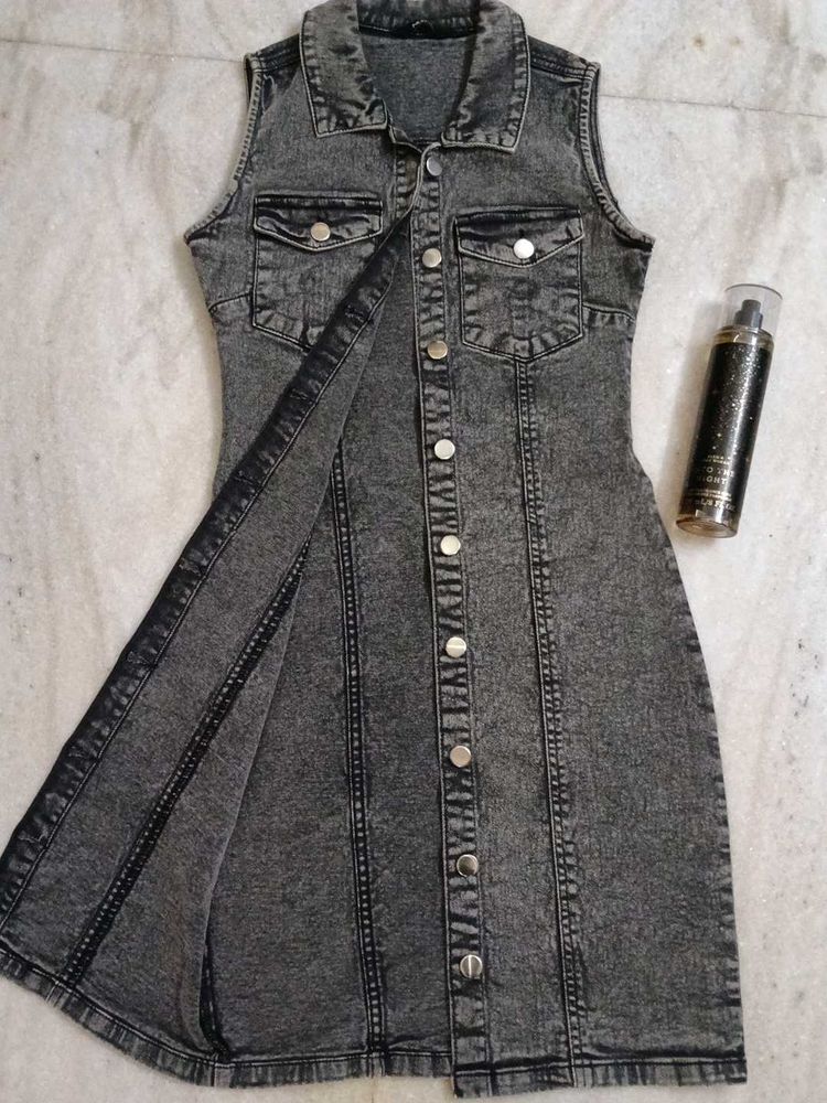 Sleeveless Denim Dress