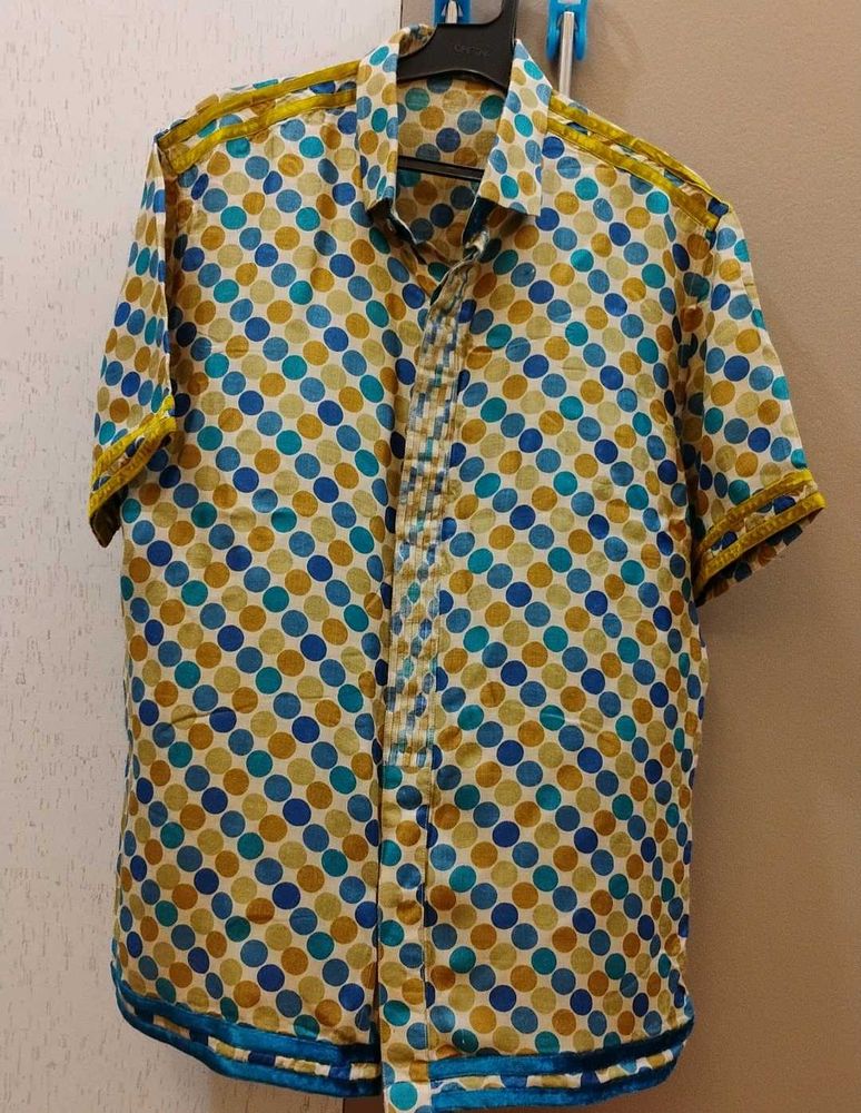 Retro Polka Dot Short Sleeve Shirt