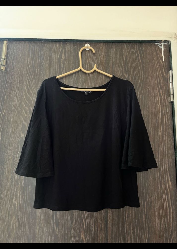 Black Flared Sleeve Top