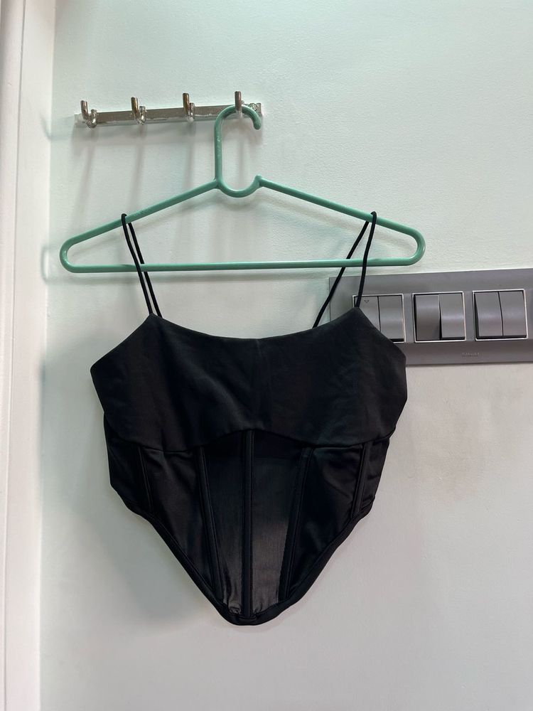 Black Corset Style Cami Top
