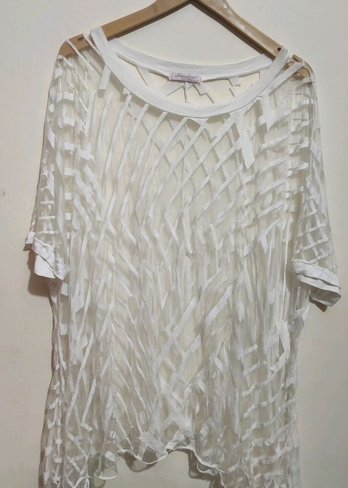 White Net Top For Healthy Girl Or Women