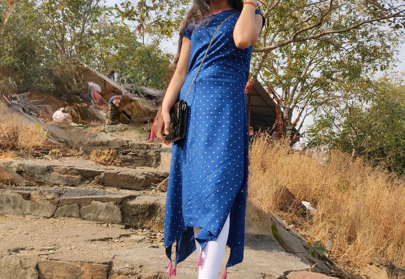 Blue Polka Dot Kurti
