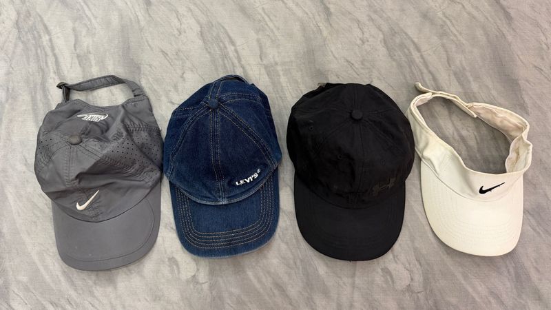 Bundle of 4 Baseball Caps &amp; Visor