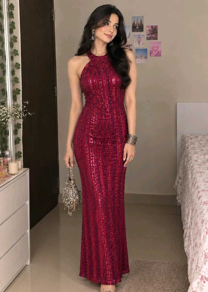 Sparkling Red Maxi Dress