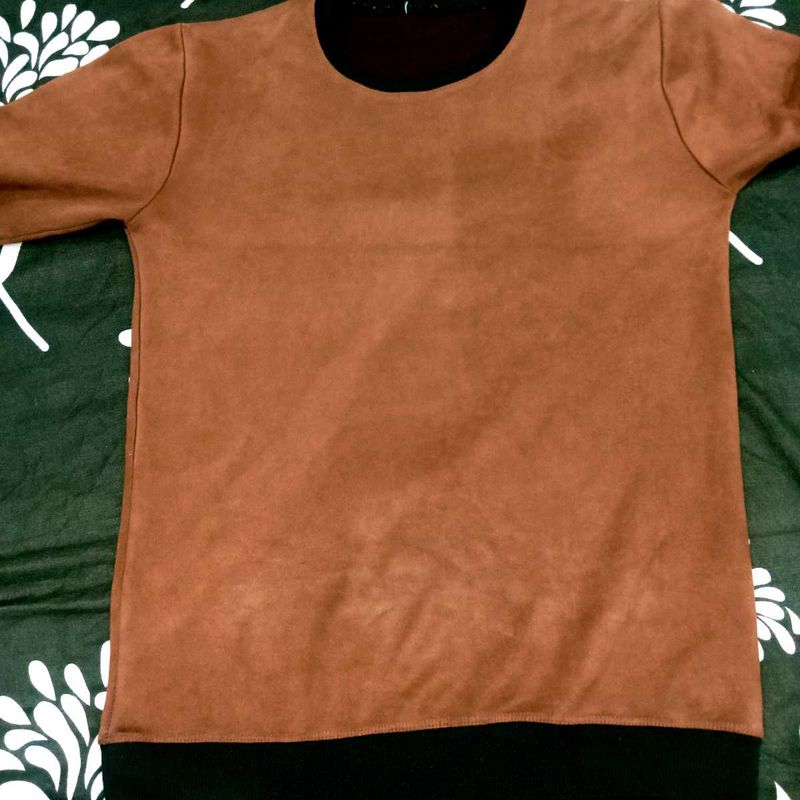 Brown Suede Crewneck
