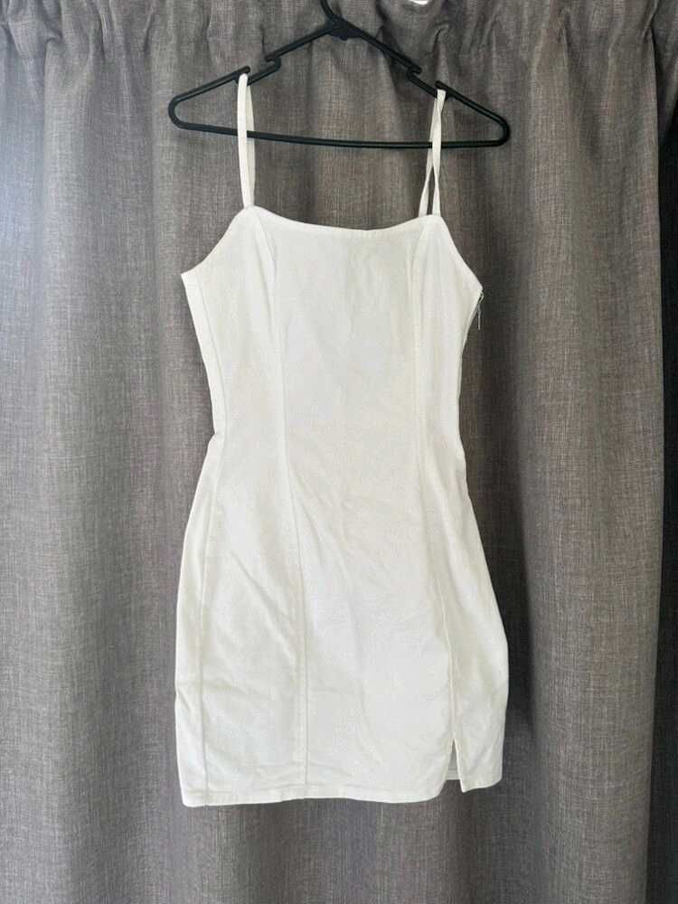 H&amp;M White Denim Bodycon Dress.
