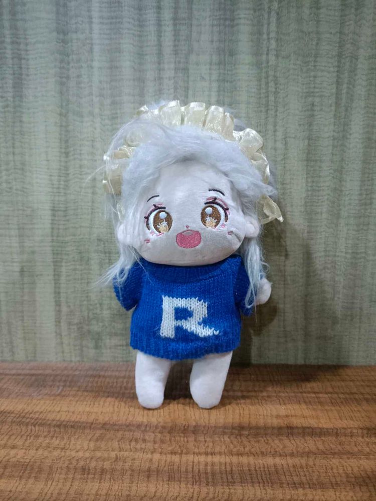 Cute Plush Doll with Blue Sweater