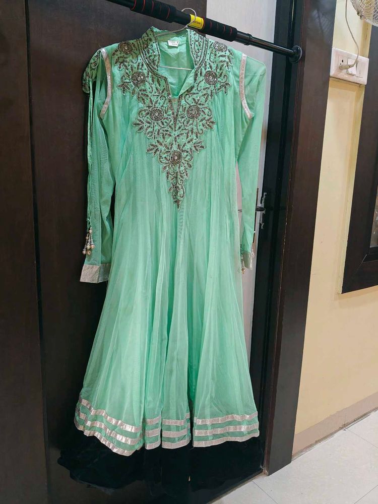 Mint Green Embellished Anarkali Suit