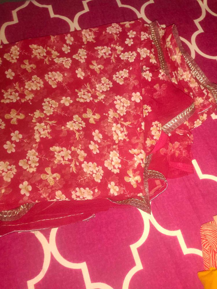 Beautiful Red Floral Saree