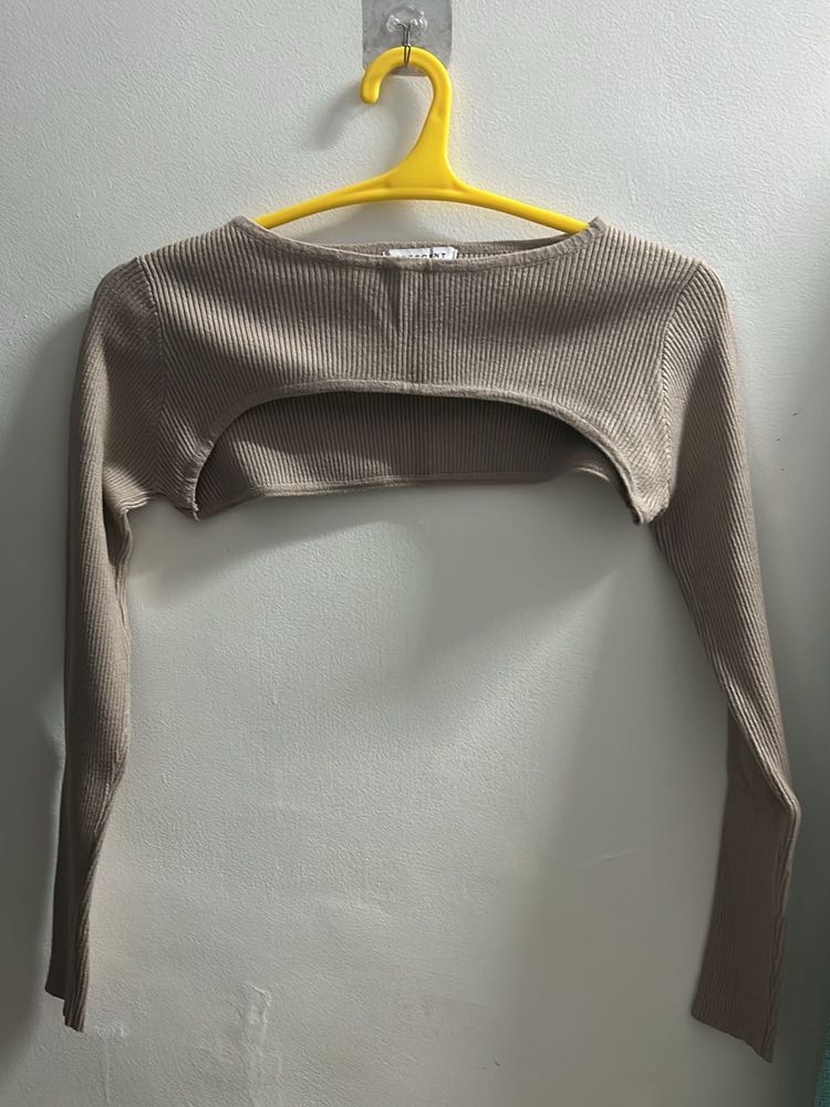 Ribbed Long Sleeve Crop Top