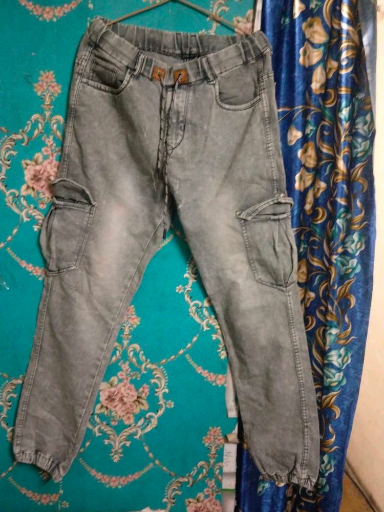 Grey Cargo Jogger Jeans