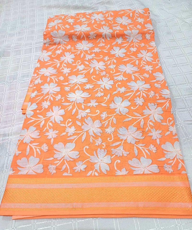 ☀️ Summer Special ☀️ New Cotton Zari Border Saree