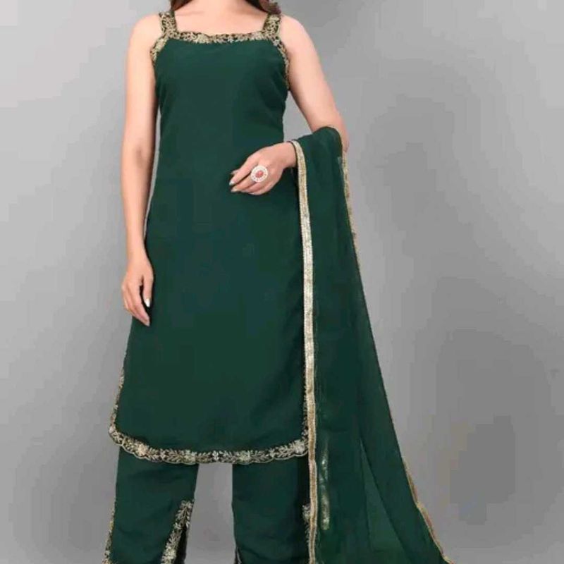 Elegant Green Kurta Palazzo Set size -M