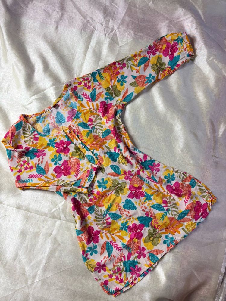 Beautiful floral short kurti