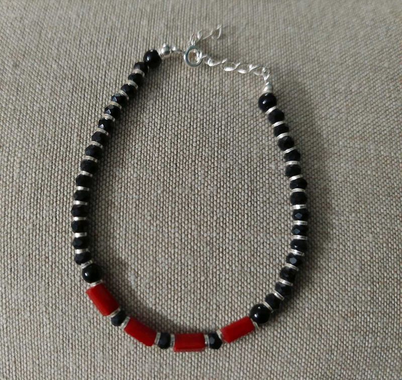 925 silver nazariya  red/black beads BrandNew