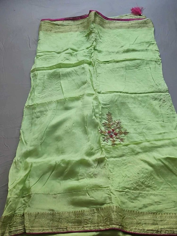 Lime Green Ethnic saree