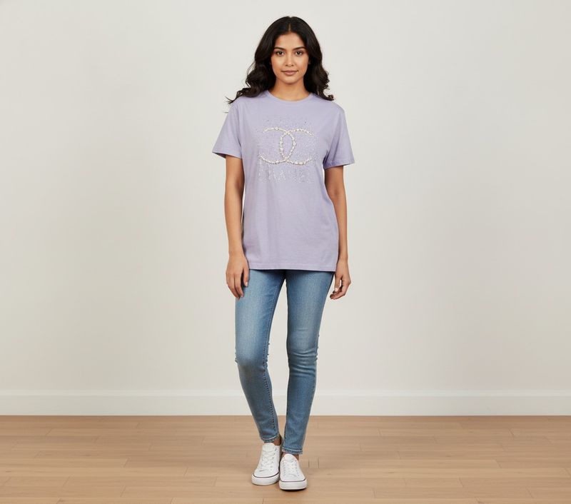 beaded purple top