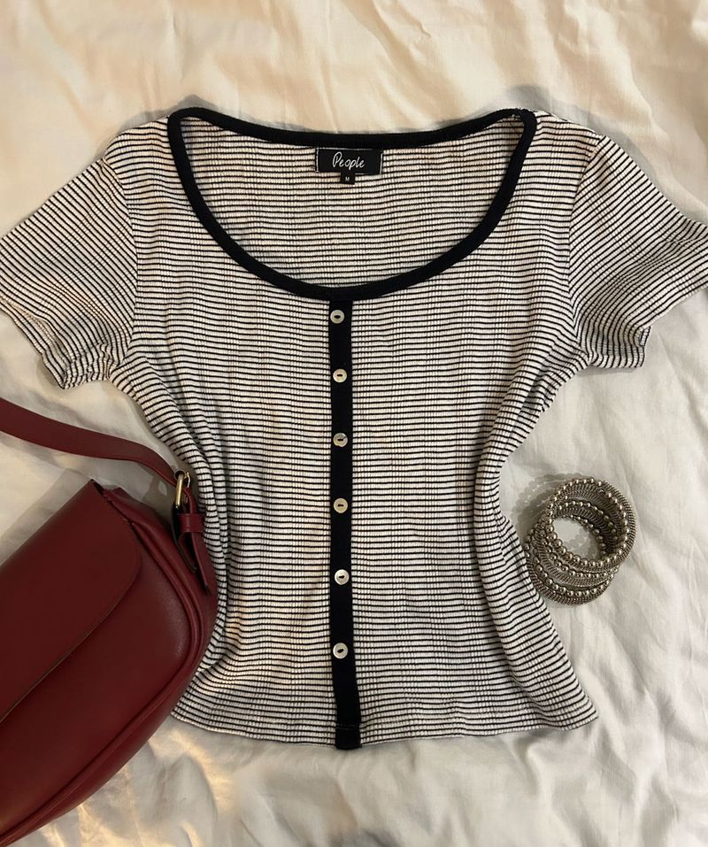 *SALE* Striped Ribbed Tee
