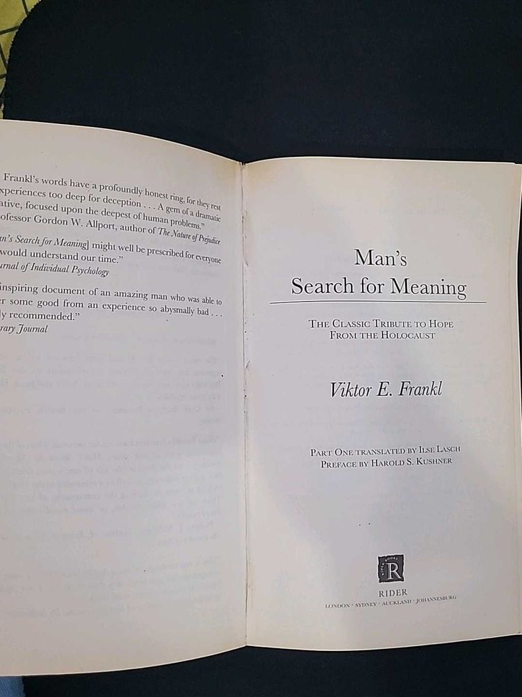 Man's Search for Meaning by Viktor Frankl