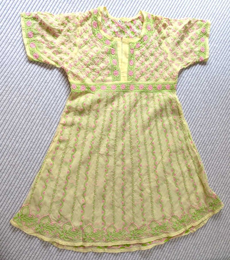 Yellow Embroidered Anarkali Kurta