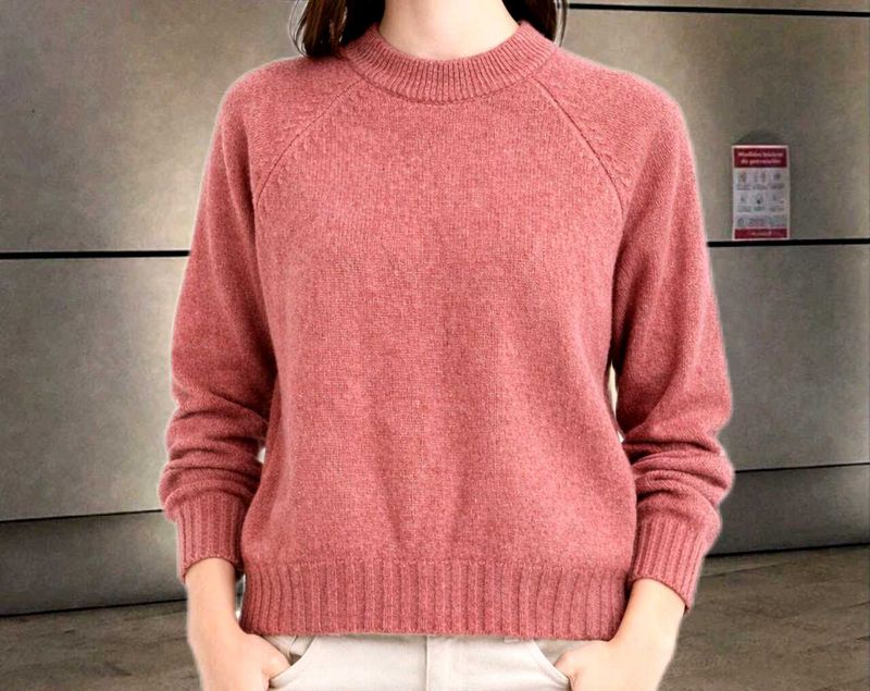 Peach Knit Pullover Sweater