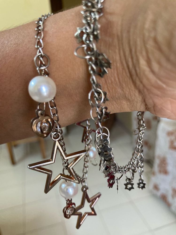 Star and Pearl Charm Bracelets