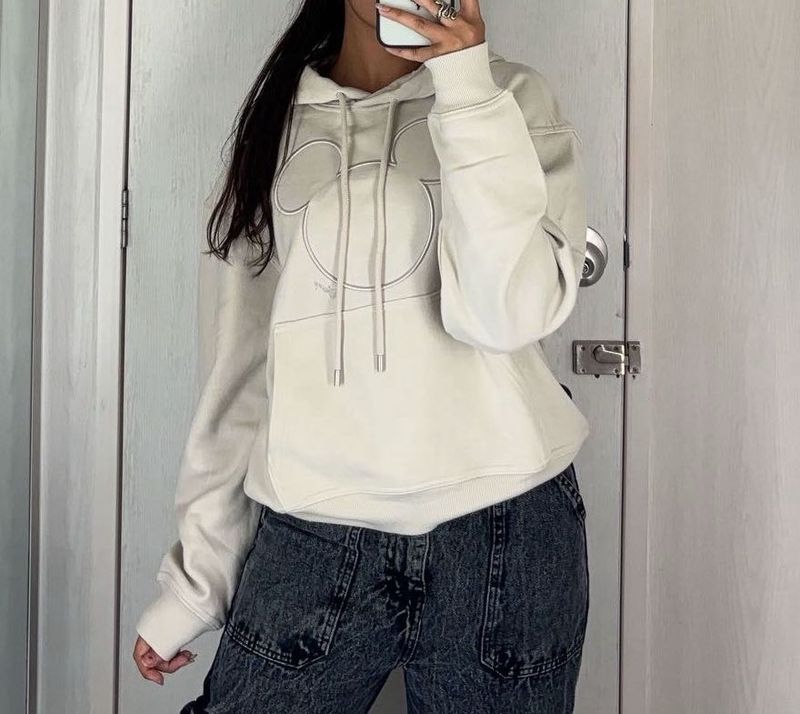 Cream Mickey Mouse Hoodie