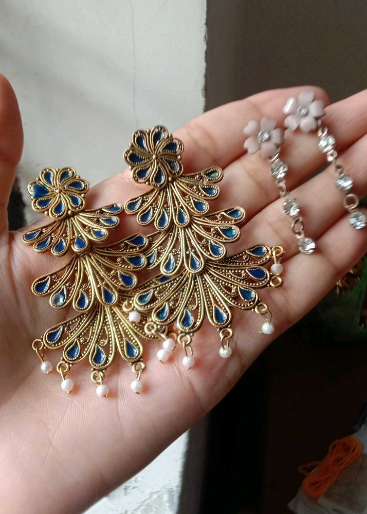 2 Beautiful Peacock Design Earrings