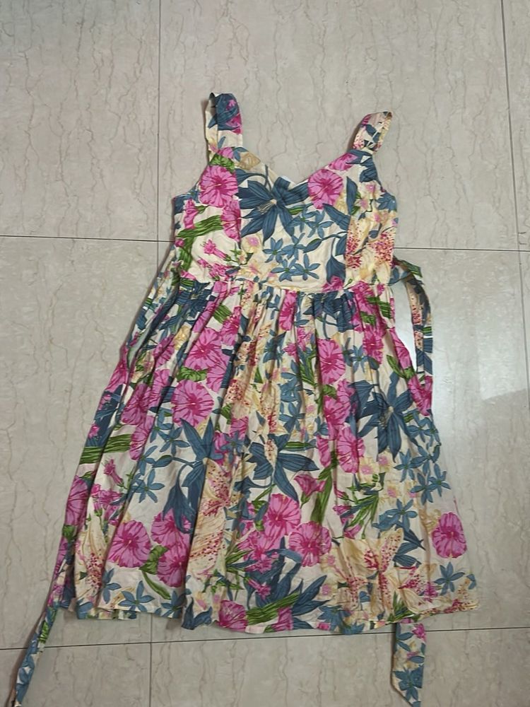 Floral Print Summer Dress -  XS