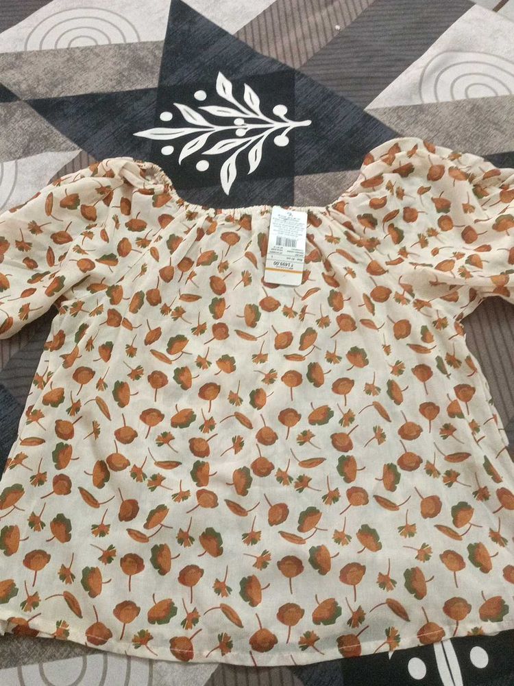 Chic Floral Print Puff Sleeve Top