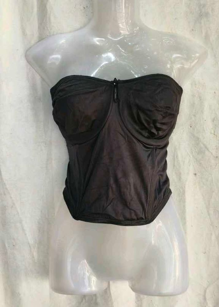Women's Black Strapless Corset Top