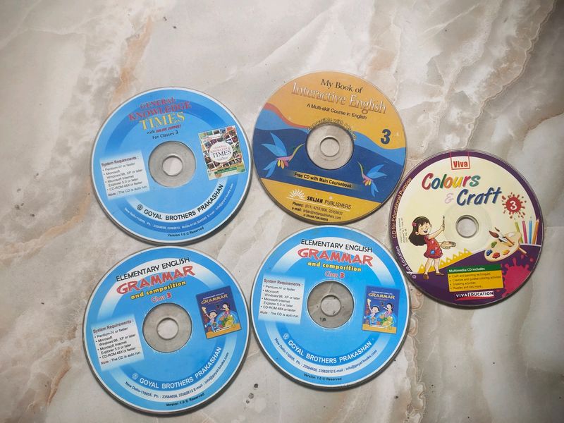 Class 3 CBSE (English, GK &amp; Art&amp;CraftCDs)(ComboOf5