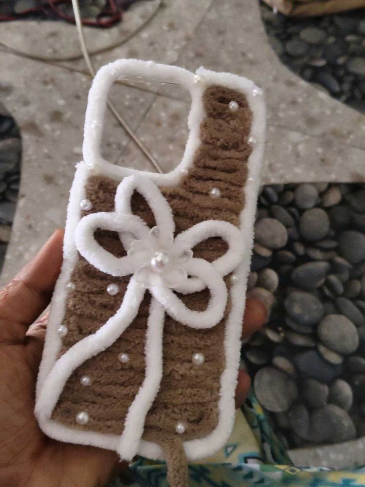Cute Fuzzy Phone Case with Bow