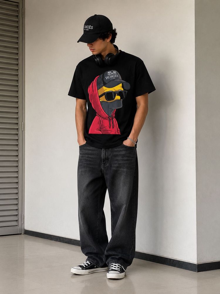 Homies Cool Graphic Print T-Shirt