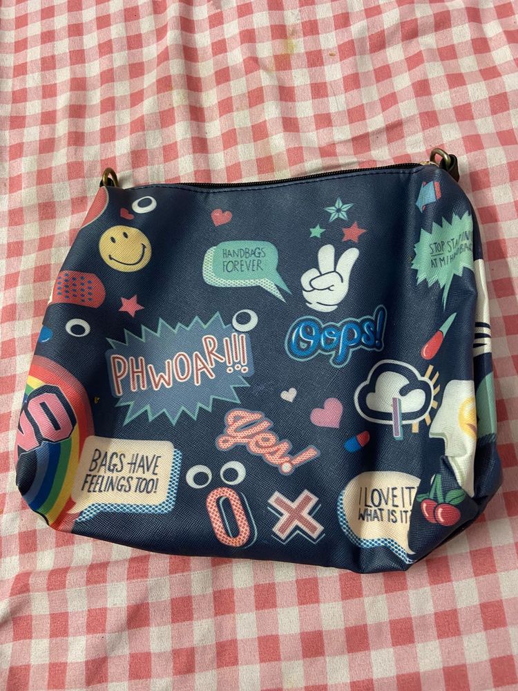 Funky Graphic Print Sling Bag