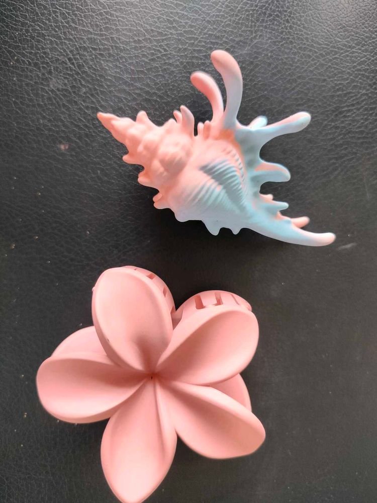 Cute Seashell &amp; Flower Hair Clips set of four