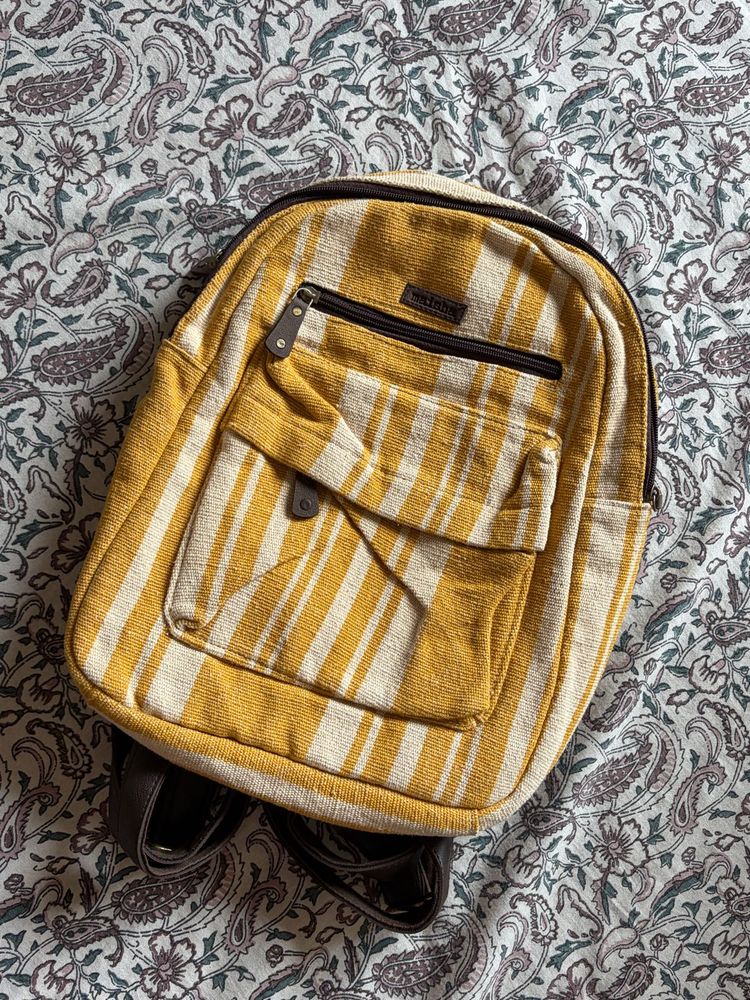 Maisha by Esha Striped Canvas Backpack