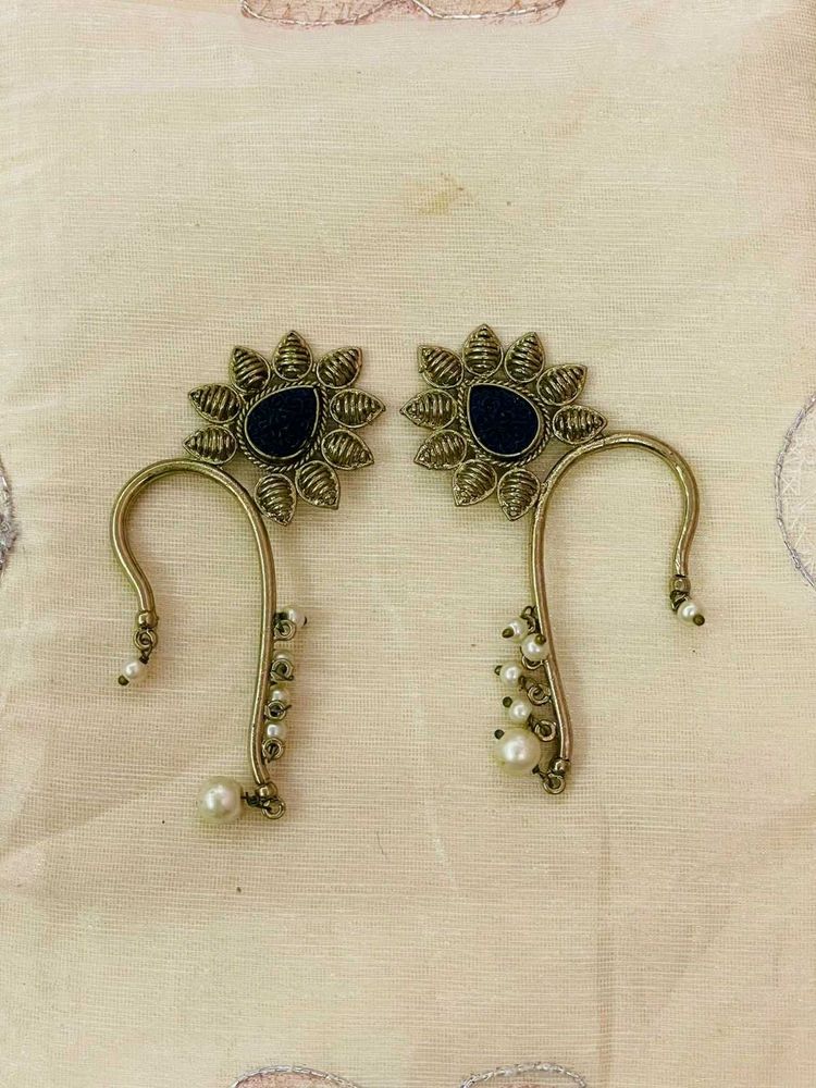Elegant Pearl &amp; Stone Ear Cuffs