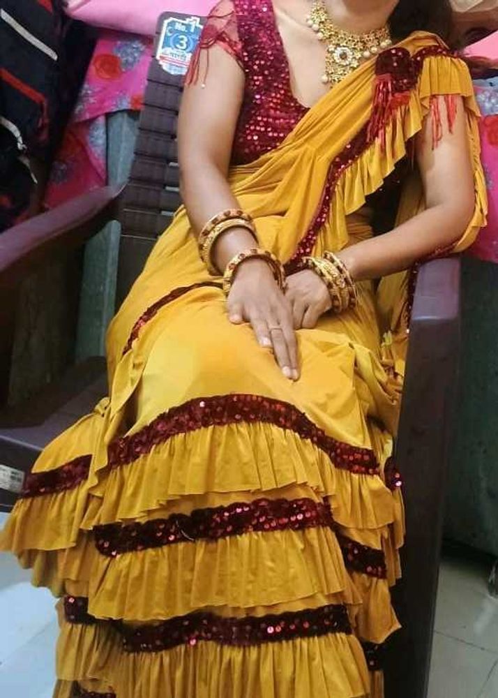 Elegant Ruffled Saree